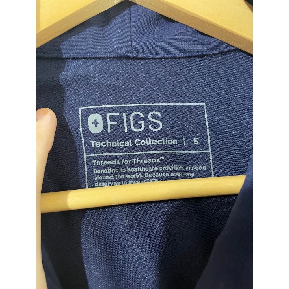 FIGS Scrub Set Women Sm Navy Blue Good Technical Collection Joggers Button Top - Picture 4 of 10